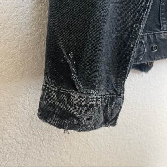 Hudson faded black distressed denim jacket - Picture 9 of 12